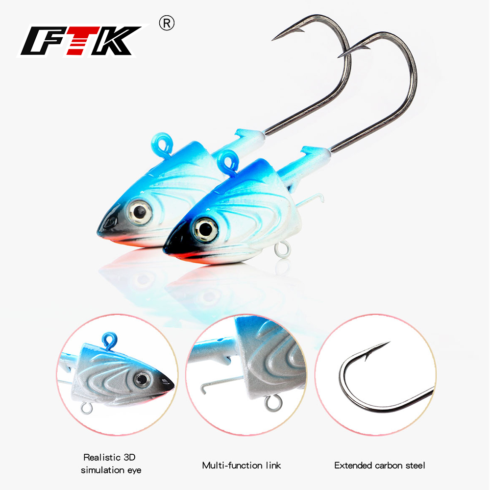 FTK 2개입 지그헤드 낚시 바늘 40g 55g 80g - Fishing Lure Soft Plastic 리뷰 및 가격