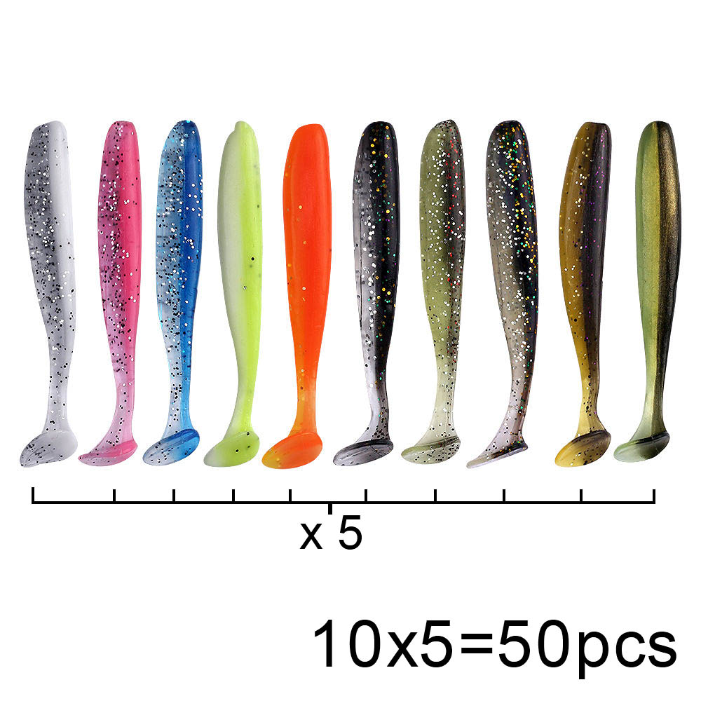 QXO 50 개/몫 Swimbait 소프트 루어 실리콘 - Fishing Lure Soft Plastic 리뷰 및 가격